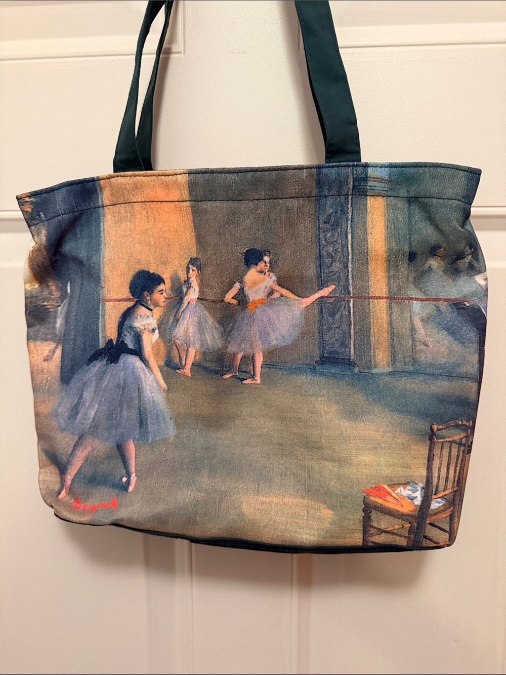Salamander Graphic Degas Tote Bag  Featuring a Zipper Closure and Ballet Theme